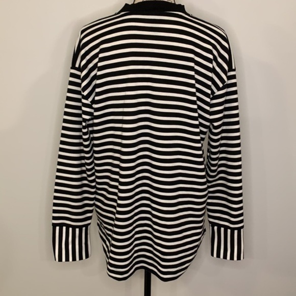 Jones New York jersey knit striped zip front jacket L - Picture 3 of 8